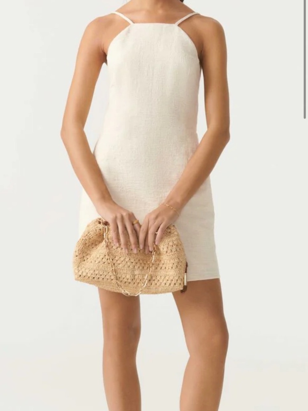 ba&sh HAzar dress Cream Backless Spaghetti Strap Mini Dress NWOT